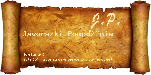 Javorszki Pompónia névjegykártya