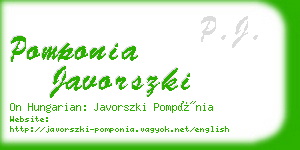 pomponia javorszki business card
